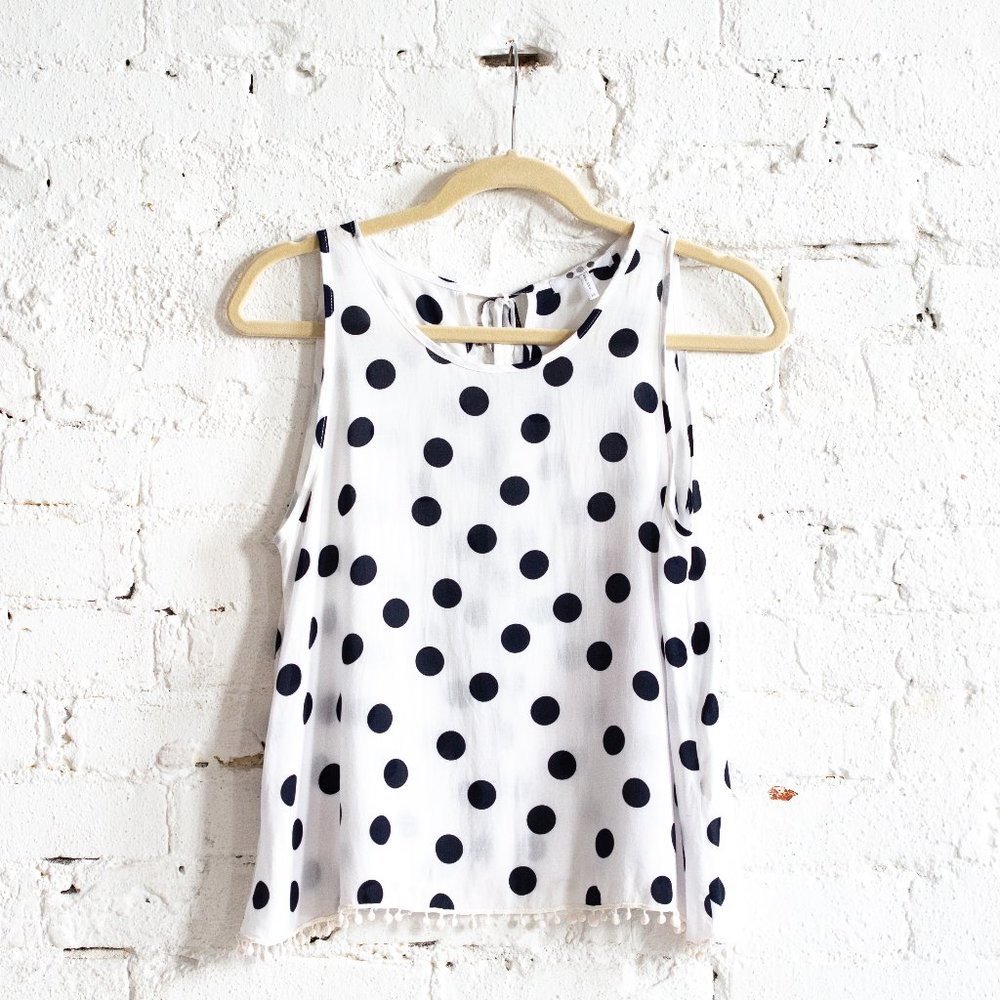 Three Dots polka dot tank top/blouse XS EUC